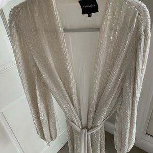 Retrofete Gabrielle white sequin dress size xs